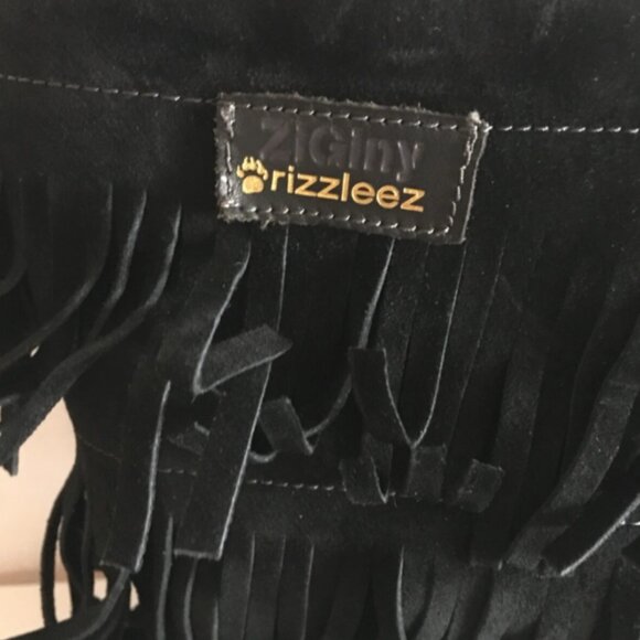 Grizzleez Ziginy Beaded Moccasins Women's 3 Layer Fringe Boots Black Size 6.5 - Picture 2 of 6